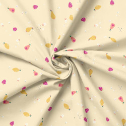 Printed Popelin FRUTAS Yellow / Pink